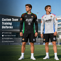 Fabricant d'uniformes d'arbitre de football personnalisés OEM ODM, ensemble de maillots de football à manches longues avec logo, nom, numéro, vêtements d'entraînement