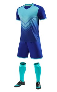Camiseta de Fútbol Sublimada con Cuello en V para Hombre, Manga Corta, Absorbe la Humedad, Ropa Deportiva de Poliéster para Adultos, Todas las Temporadas, Color Degradado - Product Image 2