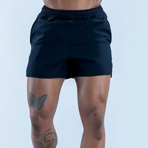 OEM Custom Logo Midnight Black Unbound Training Men Short 5 Length Elasticated Waist With Drawstrings Gym & <b>Boxer</b> Shorts For Men - Product Image 1