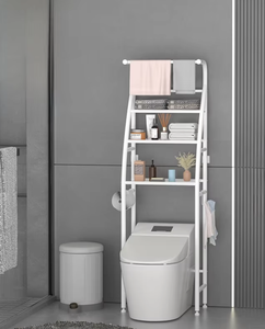 Household Sailboat 3 Layer Floor Standing Bathroom Space Saver Over Storage <b>Rack</b> Freestanding Shelves Organizer - Product Image 2