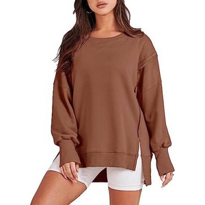 เสื้อสเวตเชิ้ตผู้หญิงคุณภาพสูง ทรงหลวม โอเวอร์ไซส์ คอโอ ไหล่ตก คอกลม - Product Image 4