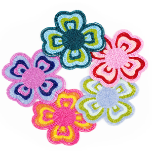 <b>Beaded</b> <b>Coaster</b> Round Embroidery Drink Mat Table Decor Factory Custom <b>Beaded</b> <b>Coaster</b> Handmade Glass Beads - Product Image 4