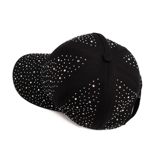 <b>Black</b> Rhinestone Embellished <b>Baseball</b> <b>Cap</b> Adjustable Unisex Fashion Hat Casual Wear Four Seasons Adult Style - Product Image 3