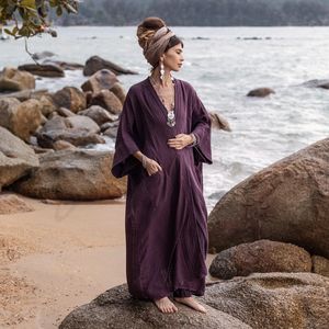 Kimono de plage pour femme 100% polyester, style bohème à volants, motif animalier/floral tie-dye, coupe ample, été, écologique, respirant - Product Image 1