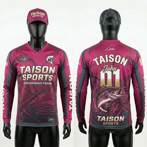 Camiseta de Pesca para Hombre de Microfibra de Poliéster de 180 GSM, Color Granate con Paneles Laterales Negros, Diseño Sublimado, Logotipo Personalizado - Product Image 1