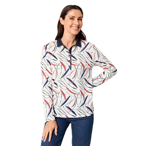 Trendy Top Quality Wholesale Office Lady Polo Long Sleeve Shirts Custom Soft Fabric Lightweight Polo Tee Shirt For Daily Wear - Product Image 1