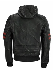 Mens Racing Hooded <b>Biker</b> <b>Jacket</b> - Product Image 3