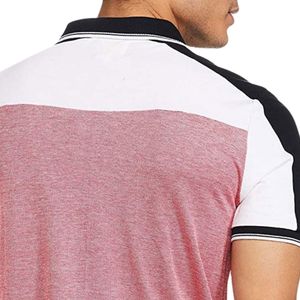 Polo para Hombre, Rosa y Blanco en Contraste, Manga Corta, Cuello Clásico, Ropa Deportiva Informal para Golf y Tenis, Ligera, Uniforme Personalizado para Equipos - Product Image 5