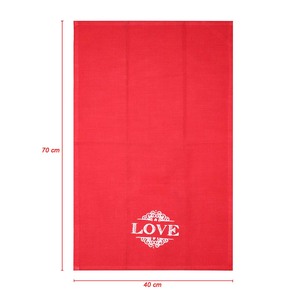 Magnifiques serviettes de cuisine en coton 100% de couleur rouge avec un design brodé, pour le nettoyage, à prix abordable - Product Image 5
