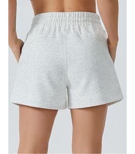 Shorts décontractés pour hommes, coupe classique, en tissu éponge 100% coton, taille haute élastique, logo personnalisé brodé, anti-plis, multi-poches - Product Image 3