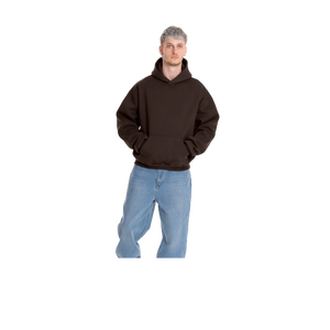 <b>Men's</b> Oversized Hoodie Solid Color Cotton Fleece Casual <b>Pullover</b> Autumn Style Pocket Design - Product Image 4