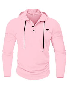 Men's Winter Outdoor Sports Hoodies Regular Fit Long Sleeve Drawstring Breathable Hooded Sweatshirts 100% Cotton Fleece OEM ODM - Product Image 6