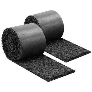 2 <b>Rolls</b> Recycled Rubber Mulch <b>Mat</b> 140 X 4.5 in Natural Looking Flower Barrier Border Permanent Edging for Landscaping & Decking - Product Image 1