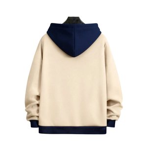 เสื้อฮู้ดซิปผู้ชาย คอตตอน 100% แขนยาว สไตล์ลำลอง มีกระเป๋าจิงโจ้ ริบแถบขอบแขนและชายเสื้อ แห้งเร็ว - Product Image 2