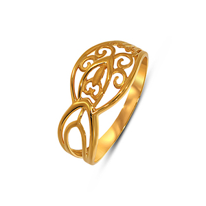Anillo de Oro Mirage Filigree Imperial con Corazón y Aro, Anillo Audaz de Oro de 18K con Motivo de Corazón Elaborado y Diseño de Rejilla - Product Image 1