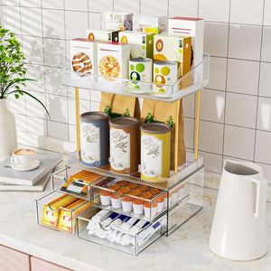 Organizzatore per Trucchi a 4 Livelli con 4 Cassetti, Contenitore per Cosmetici da Bagno per Organizzazione su Piano di Lavoro - Product Image 4
