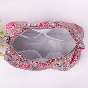 Bolsa de Maquillaje Acolchada Grande, Ecológica y Hecha a Mano, con Estampado Floral, para Viajes, Portátil, Lavable, para Mujer - Product Image 5