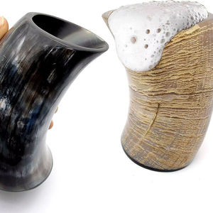 El Mejor Vaso Creativo Portátil de Cuerno de Búfalo Pulido con Forma Natural / Vaso Sencillo de Cuerno Vikingo - Product Image 1