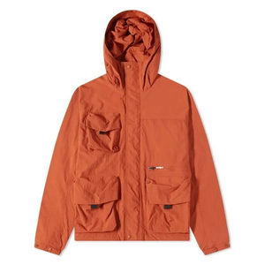 Parka coupe-vent pour homme, sur mesure, OEM, haute qualité, nylon, 4 poches avant, fermeture éclair, capuche avec rabat pare-vent. - Product Image 4