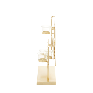Porte-bougie en fer moderne, élégant et durable, résistant à la chaleur, écologique, pièce maîtresse décorative pour la maison, mariages et événements festifs - Product Image 2