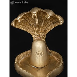 Estatua de Shiva Linga hecha a mano de 6 pulgadas en latón escultura tradicional india para regalar - Product Image 4