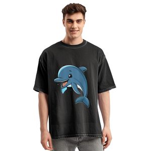 Camiseta unisex con hombros caídos y efecto acid wash, proveedor y fabricante de camisetas de algodón personalizadas, estilo streetwear, ropa casual, oversize, teñido liso. - Product Image 5