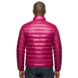 <b>Men</b> <b>Lightweight</b> Quilted Puffer <b>Jacket</b> Full Zip Stand Collar Windproof Solid Color Winter Casual Slim Fit Outerwear <b>Jacket</b> - Product Image 3