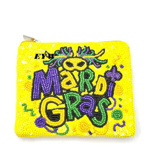 Sac fourre-tout de voyage personnalisé avec perles de verre colorées et logo, motif floral brodé, idéal comme cadeau promotionnel - Product Image 1