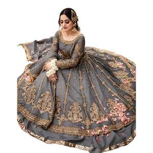 Robe de soirée de luxe pakistanaise pour femmes, élégante, brodée, pour mariage, soirée, tenue de soirée formelle - Product Image 1