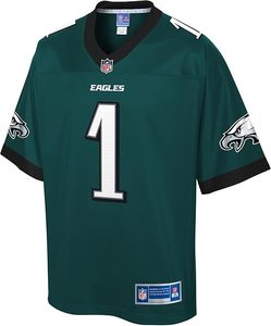 Maillot de football Philadelphia for Hurts 1 en polyester bleu sarcelle pour hommes et femmes, 100 % polyester, avec drapeau américain brodé et imprimé - Product Image 2