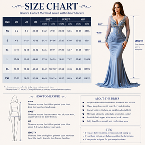 Vestido de Noche Sirena Azul Hielo de Satén con Lentejuelas y Cuentas, Mangas Transparentes Naturales, Corsé, Ajustado, Asimétrico, Largo hasta el Suelo, Elegante y Formal - Product Image 5