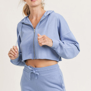 Pullover Terry High-neck Autumn Fitness Sports Outdoor Running Drawstring Zipper Front Logo Loose Long-sleeved Women Sweater - Product Image 1