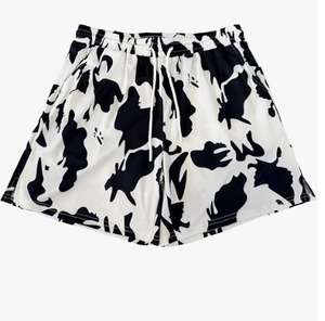 Men s <b>Animal</b> Print Shorts Mid Waist Drawstring Casual Style Short Length Polyester Fabric Breathable Woven Flexible Movement - Product Image 1
