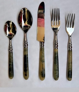 Christmas Decor <b>Flatware</b> <b>Set</b> 18/8 Stainless Steel Mirror polish Cutlery <b>Set</b> With Resin Handle Dinnerware Tableware Accessories - Product Image 1