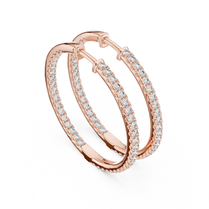 18K Rose Gold Plated 925 Sterling Silver Ice Shine Zircon Bali Hoop <b>Earrings</b> Statement Glam Jewelry Women - Product Image 4