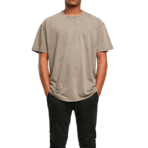 T-shirts délavés pour hommes 100 % coton, coupe décontractée, respirants, confortables, décontractés, pour l'été, légers, infroissables, séchage rapide - Product Image 1