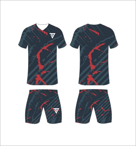 Custom Sublimation Soccer Jersey Set <b>Men</b> Black Charcoal Brush Stroke Halftone Pattern Football Uniform Quick Dry Training Kits - Product Image 3