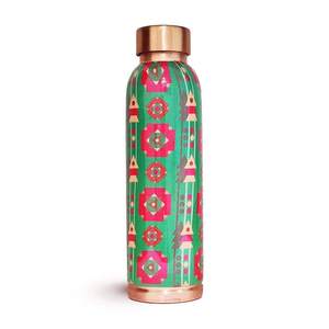 Botella de Agua de Cobre de Primera Calidad, Personalizada con Impresión Esmaltada, Botellas de Cobre Puro de la India, Botellas Especiales para Bebidas, Accesorios para Utensilios de Cocina - Product Image 2