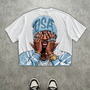 Camiseta de Hombre con Lavado Ácido Directo de Fábrica, Calidad de Exportación USA, Algodón Desgastado, Estilo Urbano, Top Oversize Vintage - Product Image 2