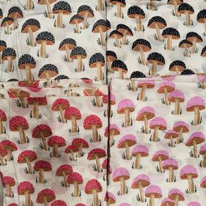 Tela de Algodón Orgánica Ecológica, Transpirable y Ligera, con Estampado de Hongos, Tema Floral, para Vestidos y Bolsos de Niñas - Product Image 6