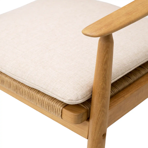 Silla de Comedor Moderna de Madera de Teca para Todo Clima, con Detalles de Cuerda Tejida, Diseño Ergonómico, Muebles Ligeros para Restaurante - Product Image 4