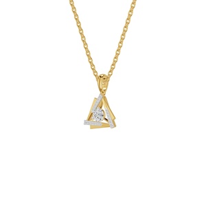 Collier pendentif triangle en zircon plaqué or sur argent sterling, chaîne à maillons géométriques, bijoux pour femmes - Product Image 3