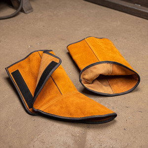 Protection de jambe en cuir de vachette pleine fleur de qualité supérieure, ignifuge et écologique, pour le soudage industriel - Product Image 3