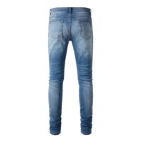 Pantalon en jean droit personnalisé pour homme – Tissu premium, motif uni, respirant, délavé, style vintage, tendance hiver-printemps – Vente en gros