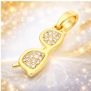 Unique Design Hot Selling Luxury Fashion Jewelry Custom Small <b>Sunglasses</b> 14K Solid Gold Natural Diamond Pendant Necklace Gift - Product Image 4