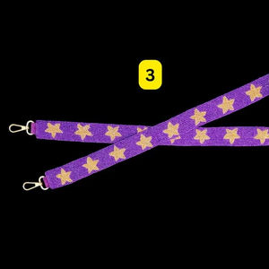 Sangle de sac en coton vintage multicolore avec perles, broderie personnalisée faite à la main, réglable pour l'épaule, Delta Sigma Theta - Product Image 1