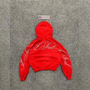Custom Breathable Red Oversized Zip Hoodie Heavyweight Fleece Premium Relaxed Fit Unisex Cotton Casual Solid Color Winter - Product Image 6