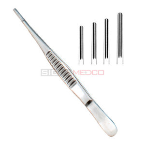 Pinzas de tejido rectas TC DeBakey, juego de 5 piezas, pinzas quirúrgicas manuales de pulgar de 15 cm, pinza vascular atraumatismica con punta de 1.5 mm, Alemania - Product Image 5