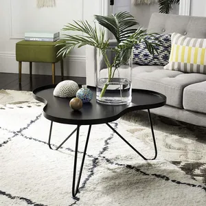 Table basse ronde en métal pour balcon, design compact, mobilier d'intérieur, décoration de luxe, plateau amovible - Product Image 6