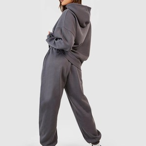 Wholesale winter clothes jogging <b>suit</b> Sweatpants and hoodie <b>women</b> hooded <b>sweat</b> <b>suit</b> sets 100% Cotton Fleece <b>for</b> <b>women</b> 350Gsm - Product Image 5